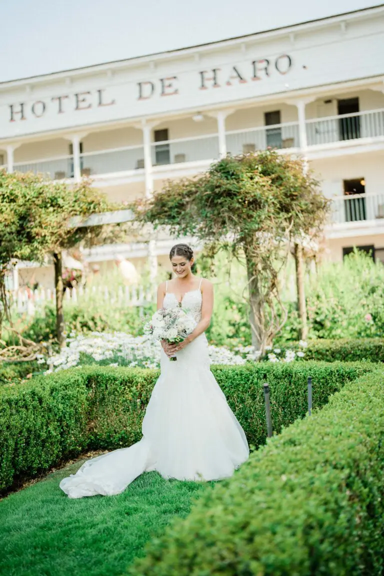 bridal portraits at Roche Harbor Resort wedding
