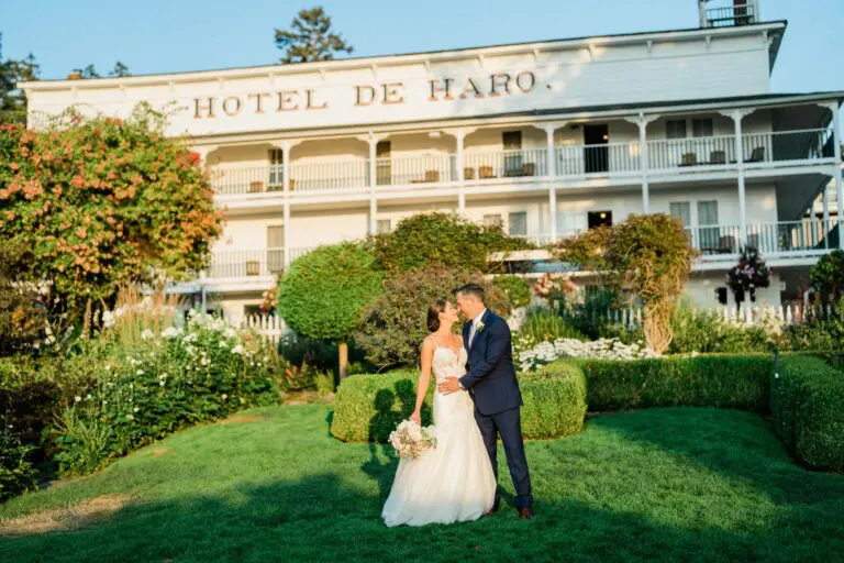 romantic couples portraits at Roche Harbor Resort wedding