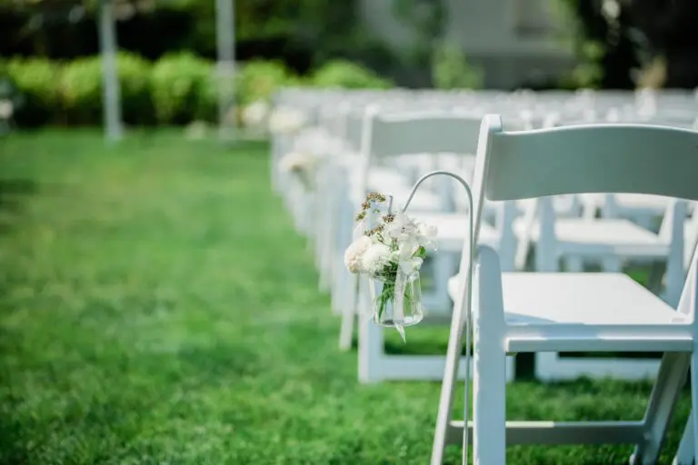Roche Harbor Resort wedding photo shows white dress