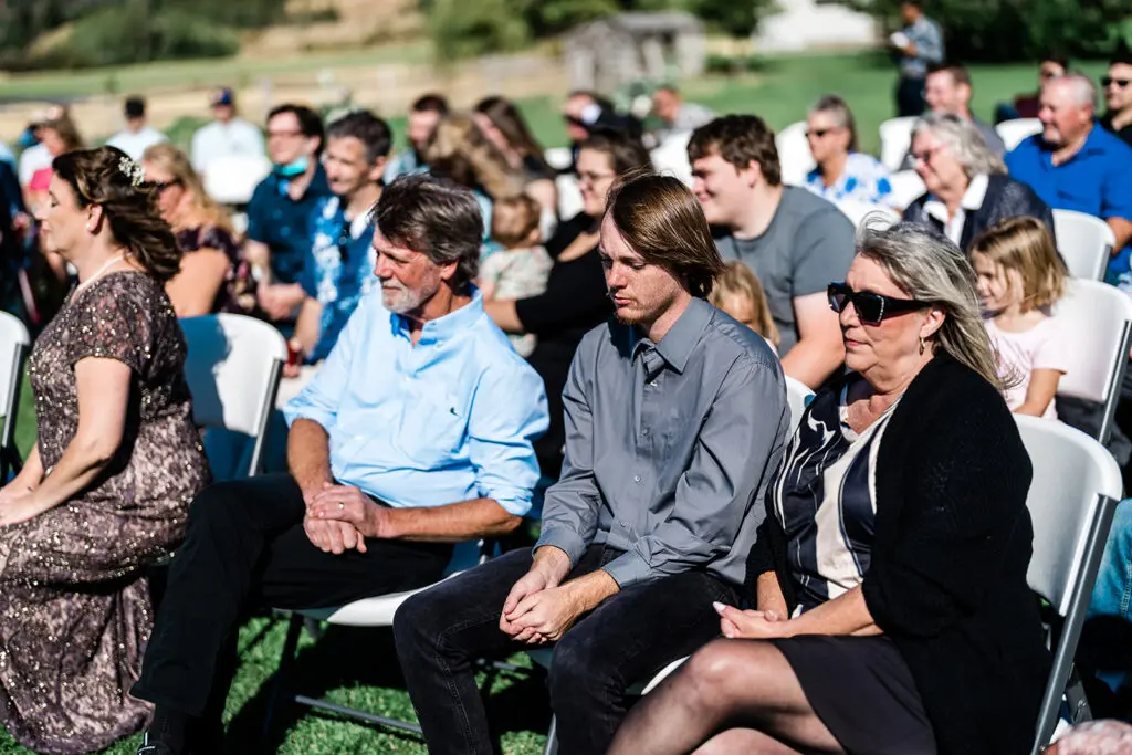 Guests at a Cattle Barn Wedding