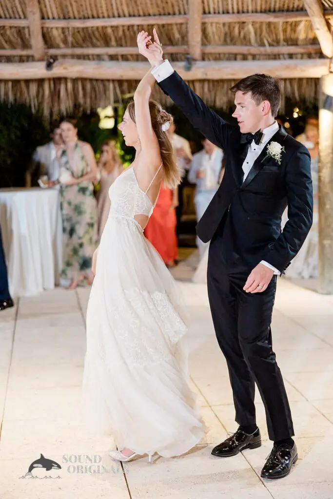 The couple enjoy their first dance at The Palms Hotel & Spa Wedding