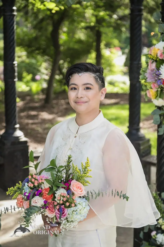 Wedding photographer captures portrait of bride at Monte Bello Estate Wedding