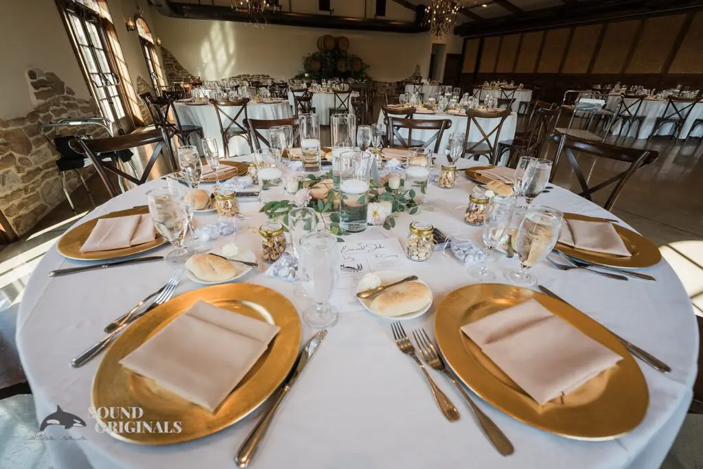 table setting at Folino Estate Winery