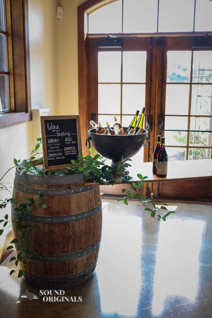 Wedding wine bar at Folino Estate Winery