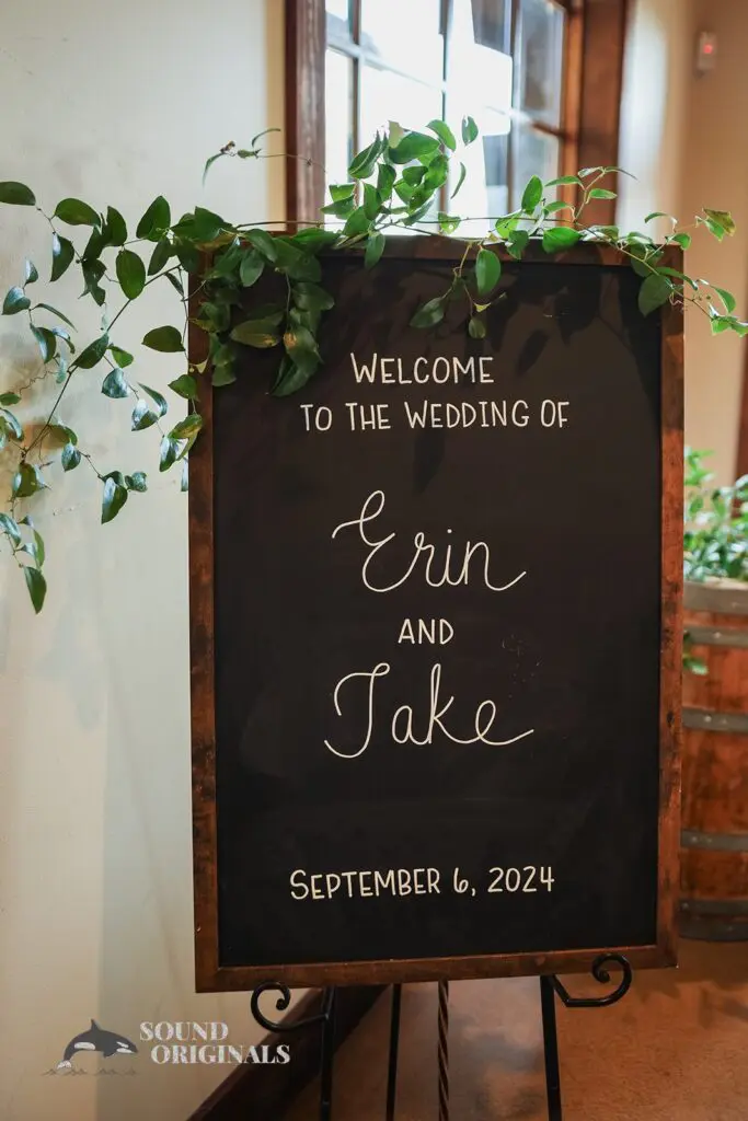 Welcome Wedding Sign at Folino Estate Winery