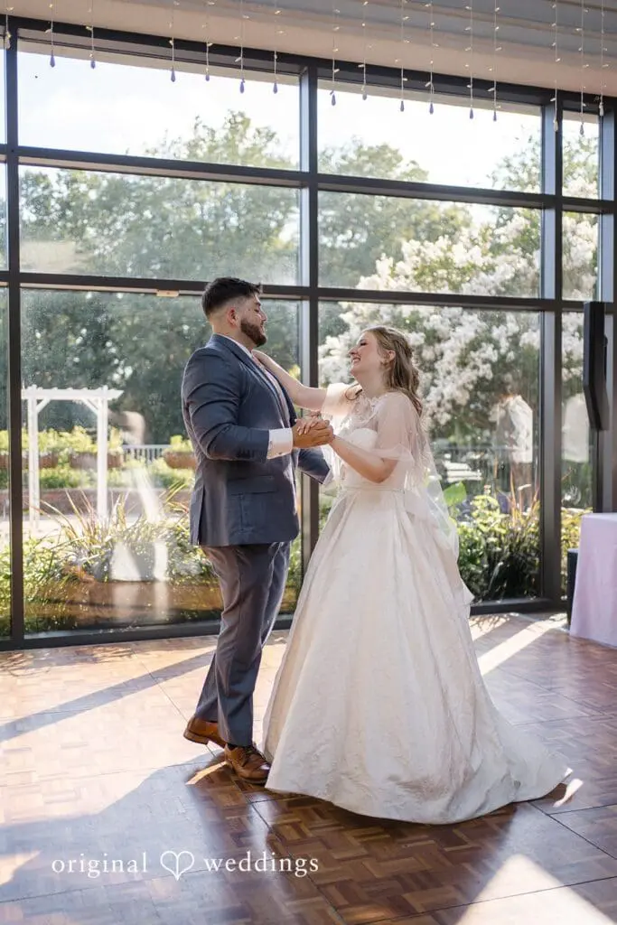 Anna + Matthew Washington DC wedding photography and videography at The Atrium at Meadowlark Gardens by Original Weddings, featuring Anna and Matthew’s glasshouse celebration