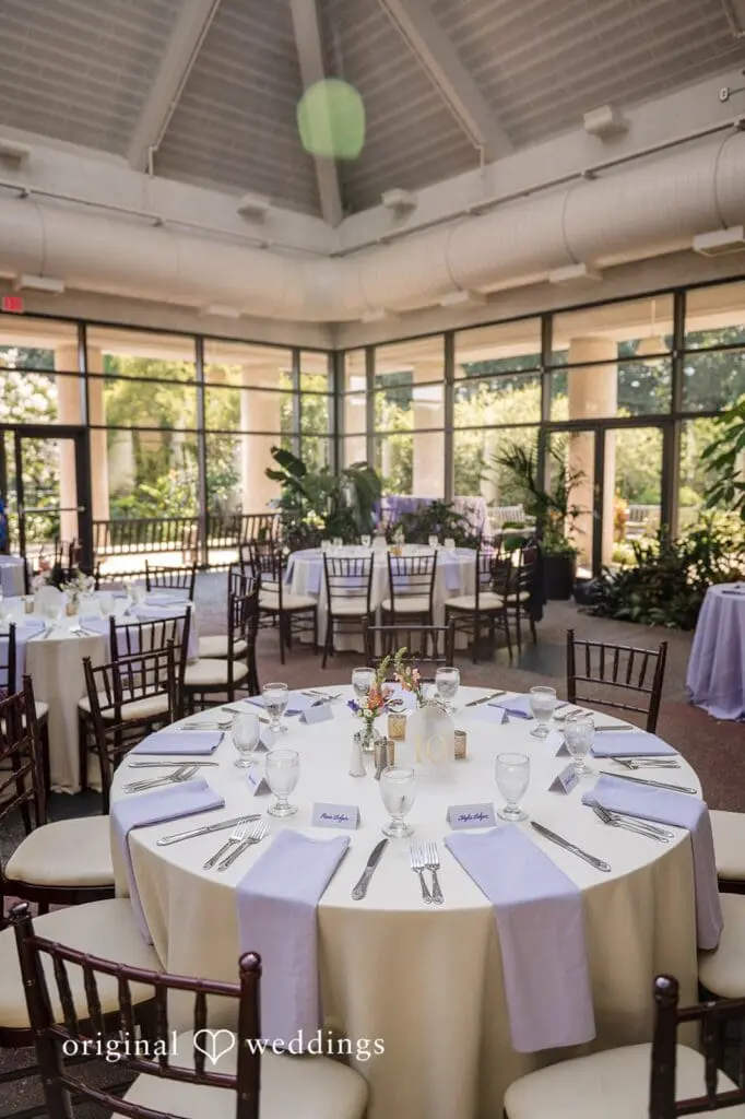 Anna + Matthew Washington DC wedding photography and videography at The Atrium at Meadowlark Gardens by Original Weddings, featuring Anna and Matthew’s glasshouse celebration