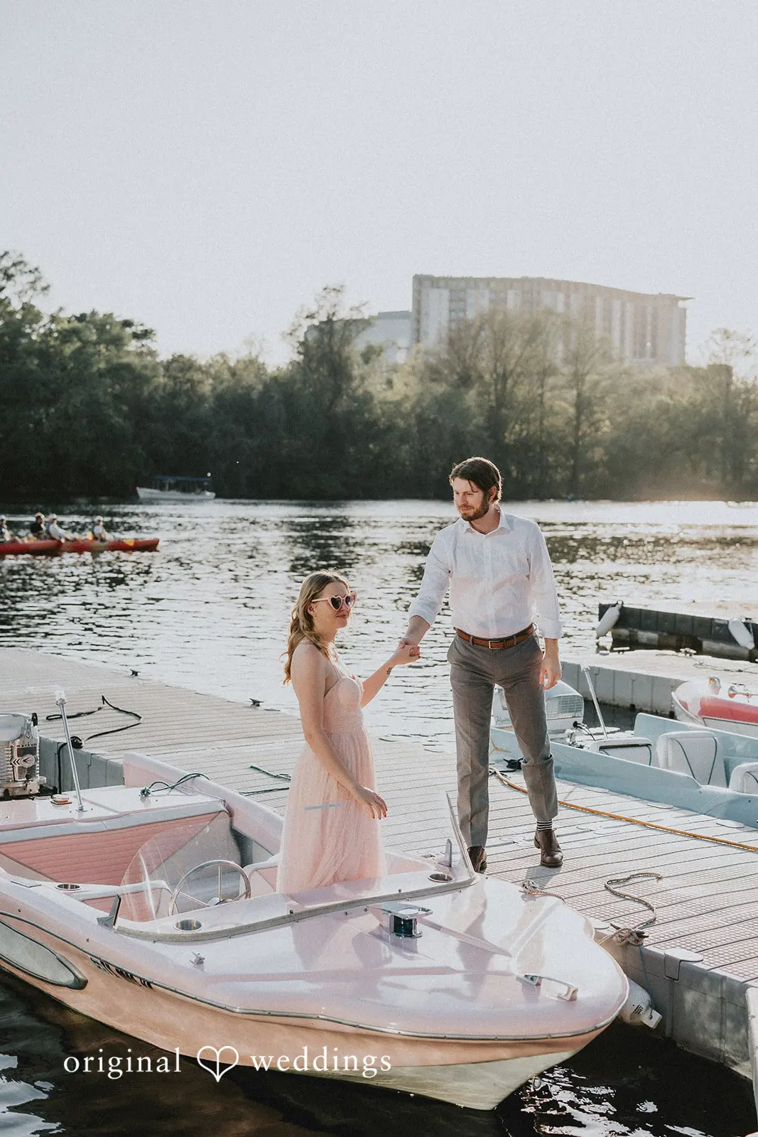 Beth + Jared Retro Boats ATX Engagement // Beth & Jared -