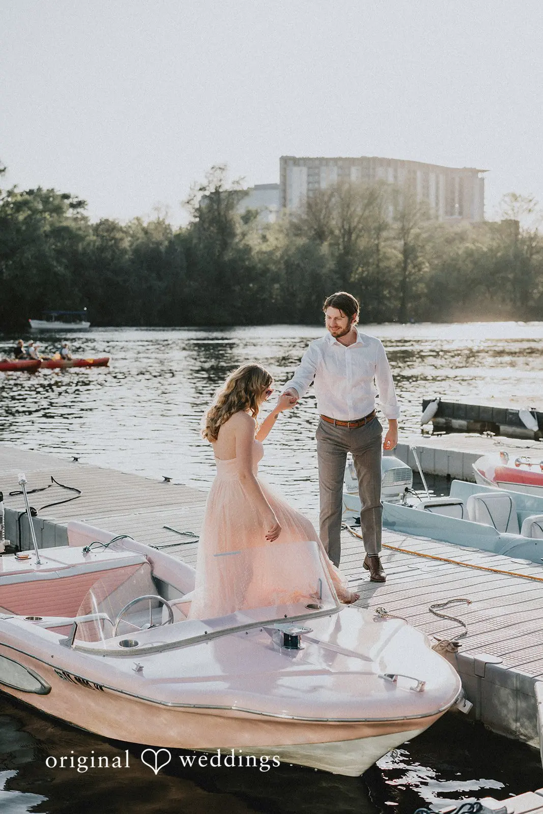Beth + Jared Retro Boats ATX Engagement // Beth & Jared -
