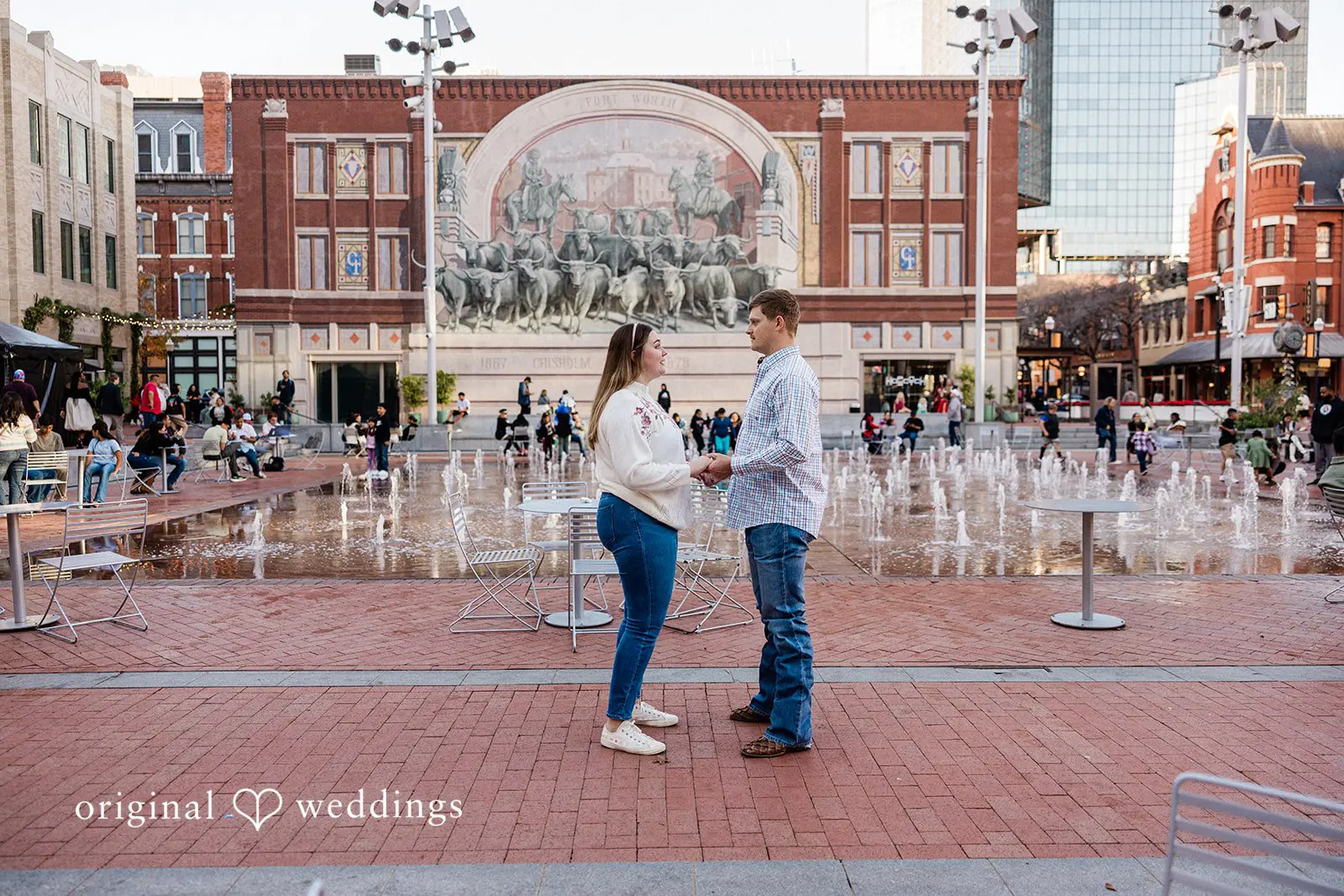 Riley + Lyndsay Sundance Square In Downtown Fort Worth Engagement // Riley & Lyndsay -