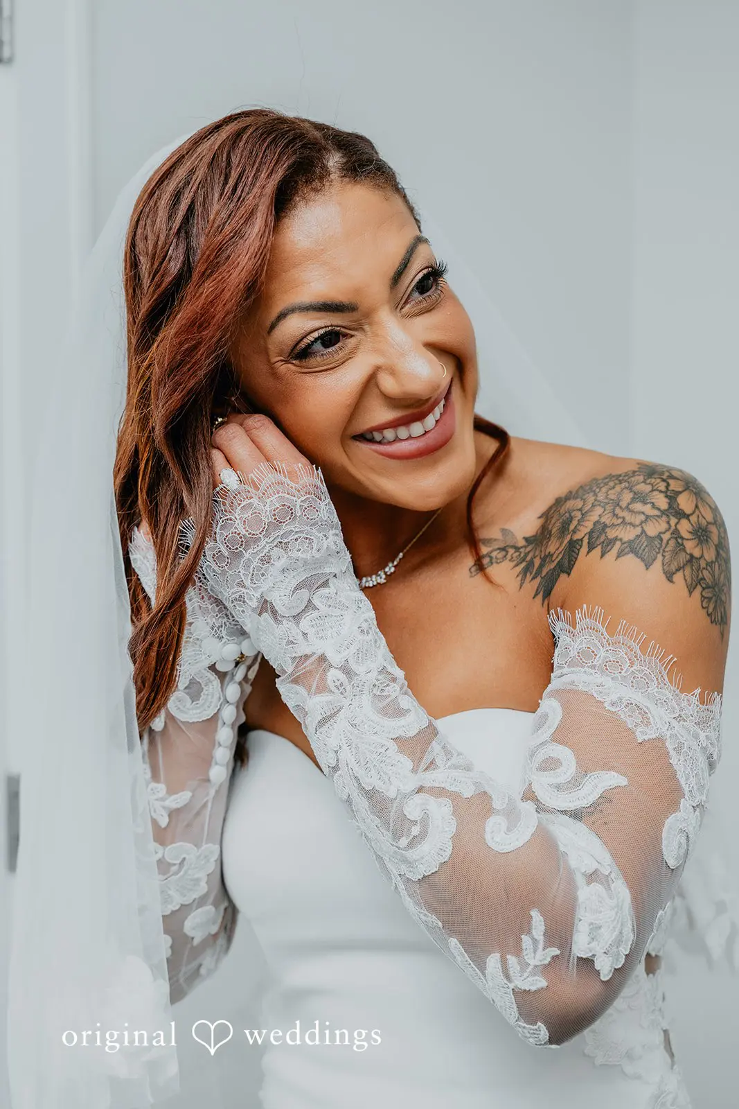 Kamaria + Chris A beautiful portrait of the bride getting ready for her wedding ceremony