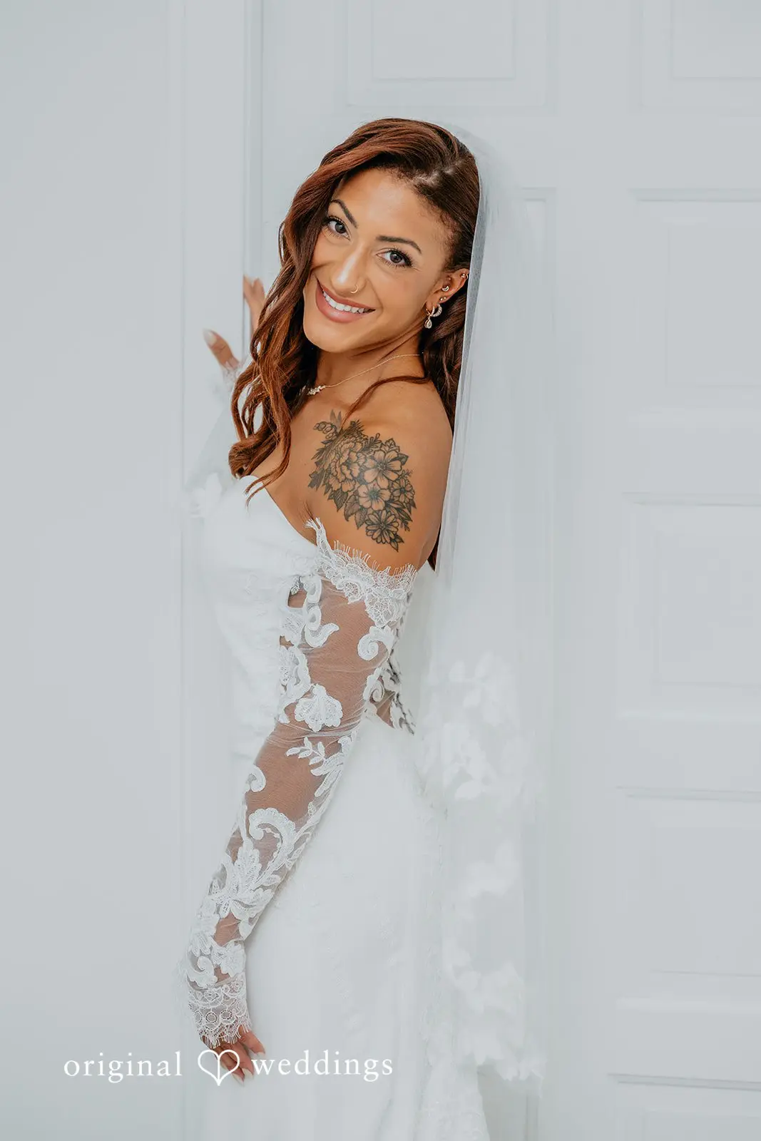 Kamaria + Chris A beautiful portrait of the bride before the wedding ceremony