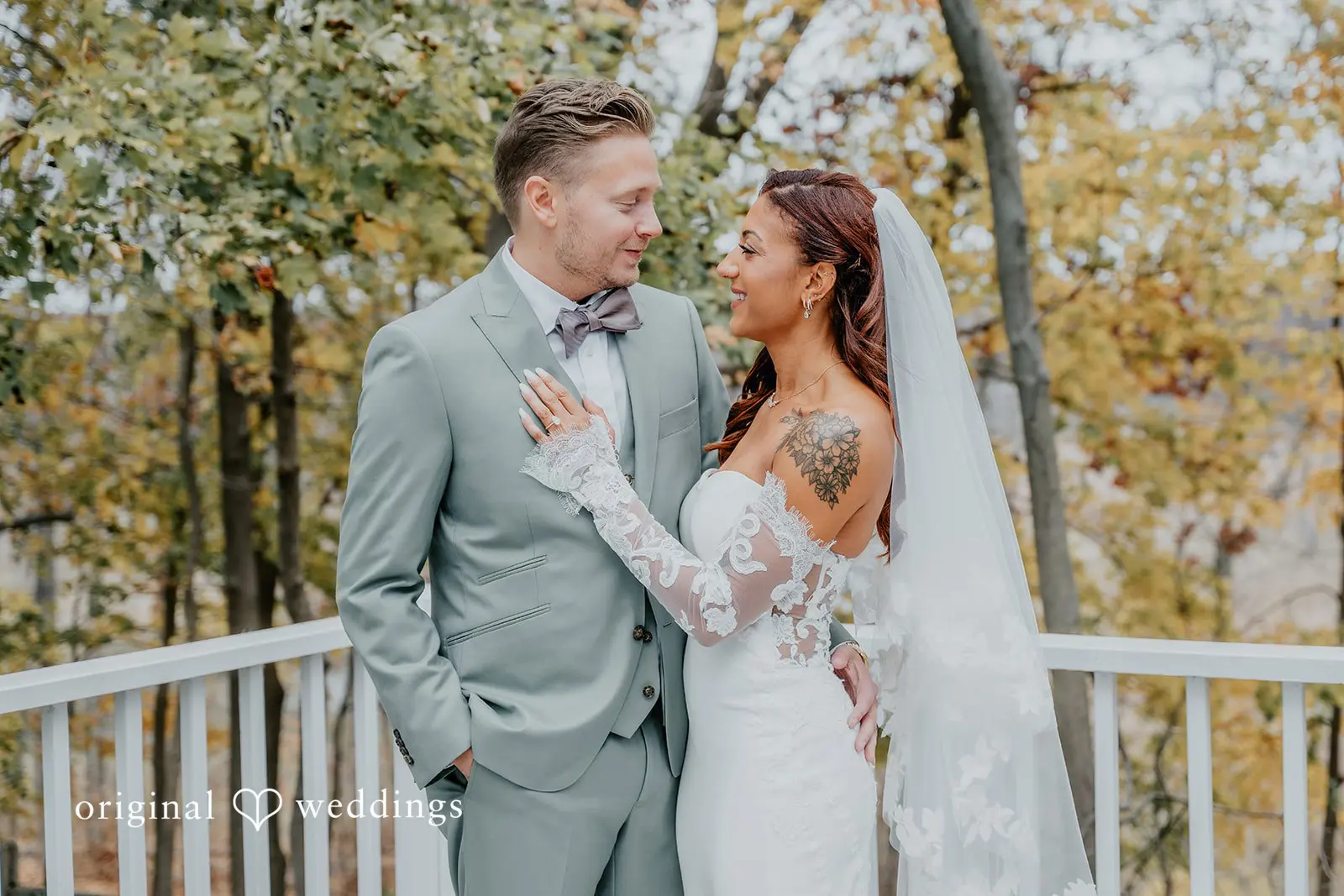 Kamaria + Chris A romantic portrait of the bride and groom at Apple Blossom Resort