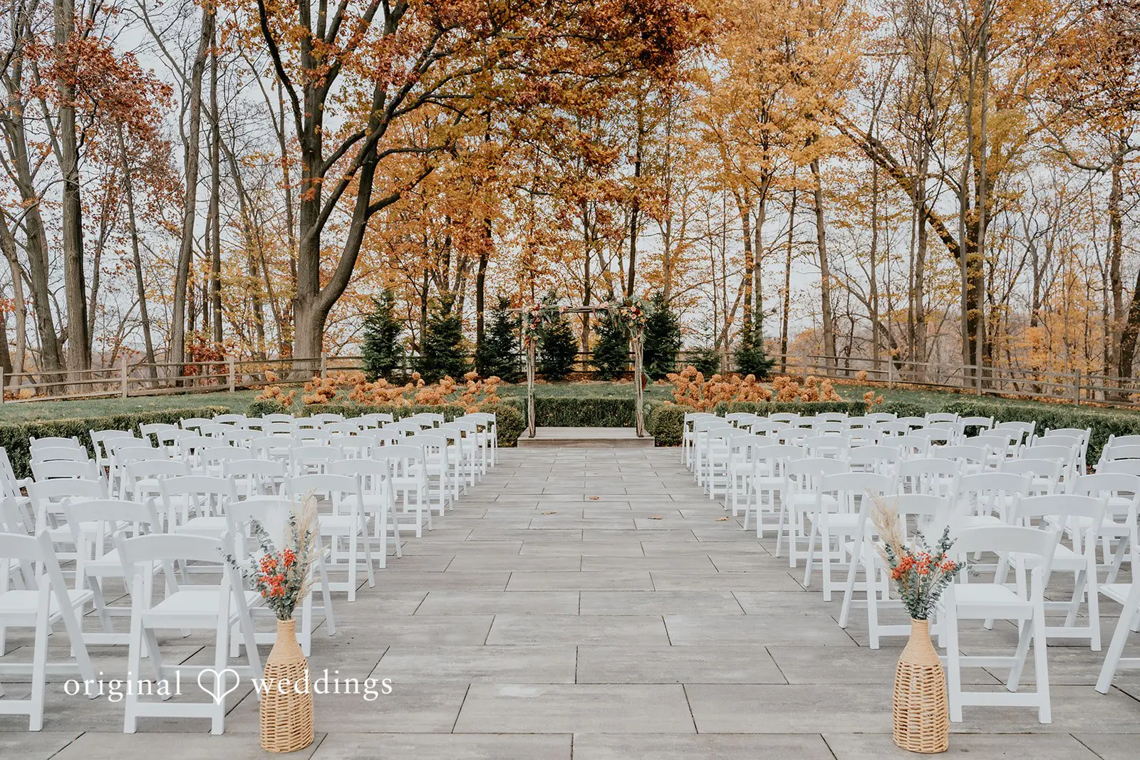 Kamaria + Chris The wedding ceremony space at Apple Blossom Resort