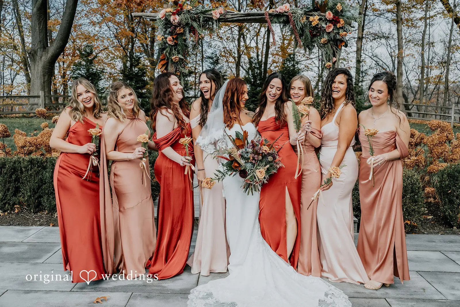 Kamaria + Chris A portrait of the bride and her bridesmaids