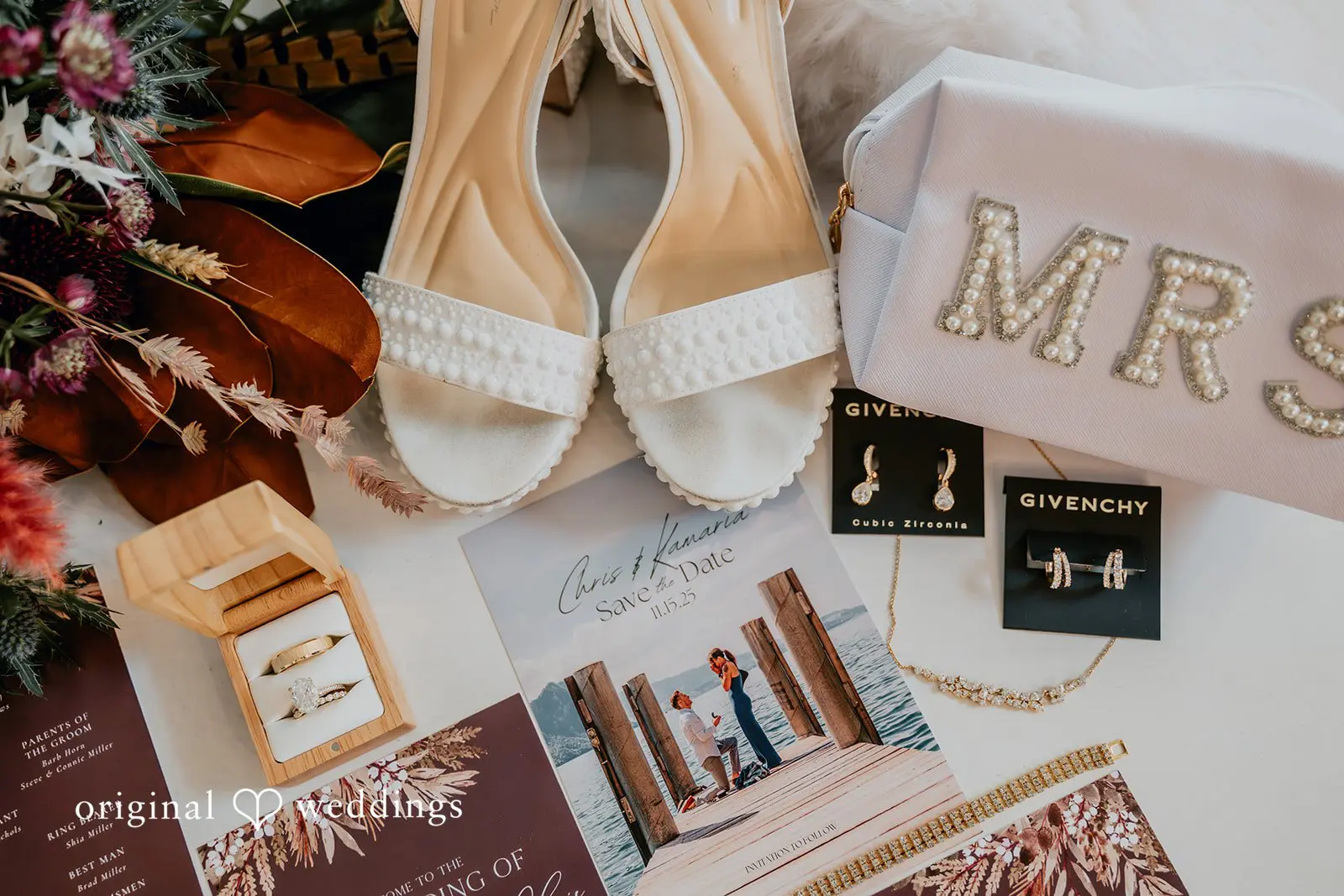 Kamaria + Chris The bride's wedding shoes and accessories