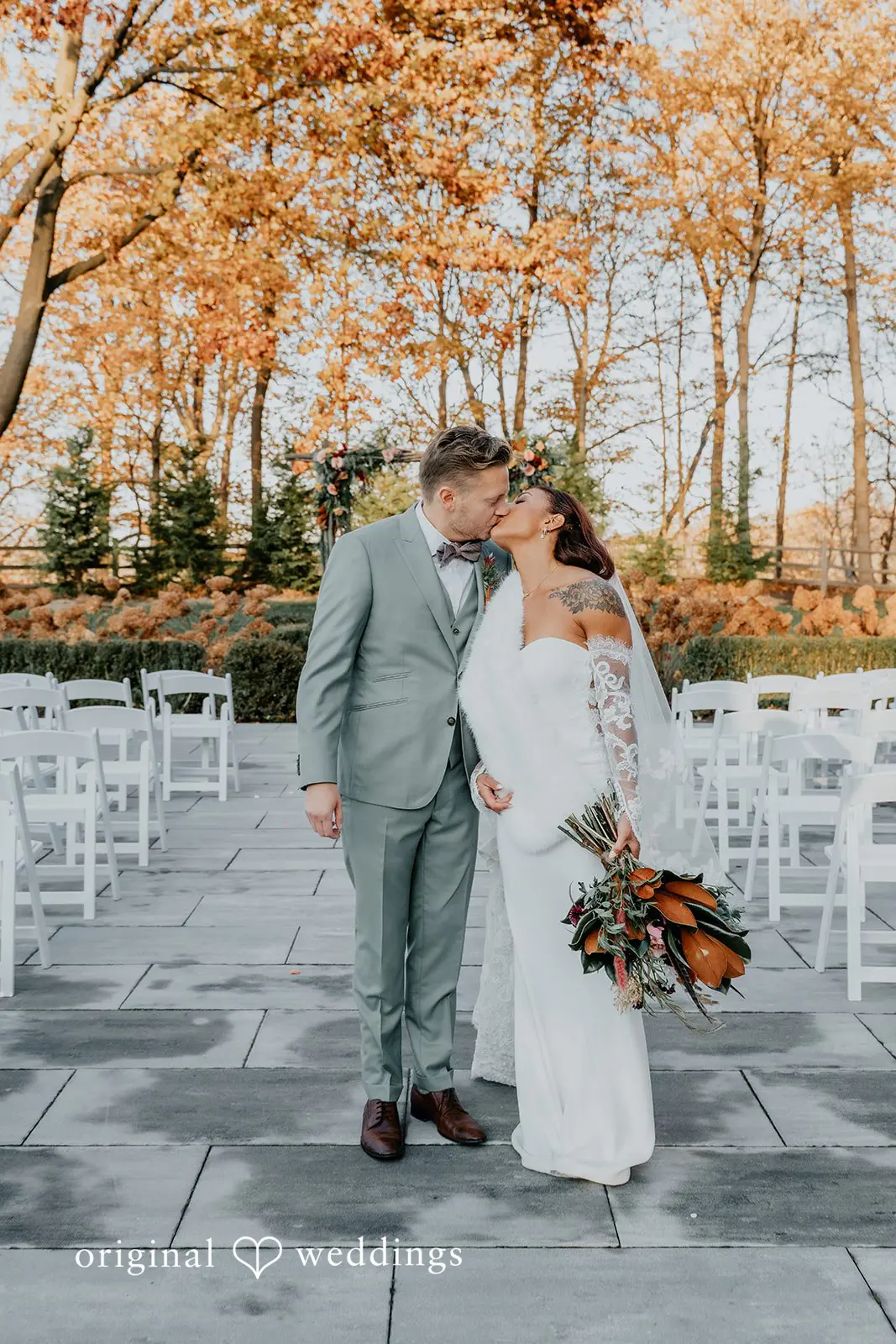 Kamaria + Chris The bride and groom share a kiss at Apple Blossom Resort