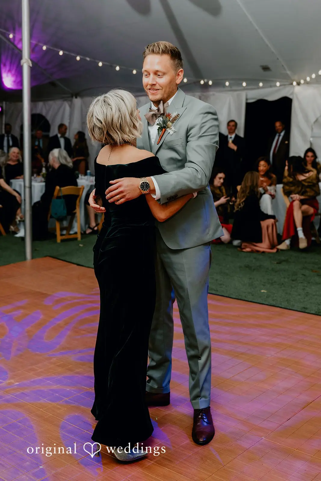 Kamaria + Chris The groom and mum on the dance floor