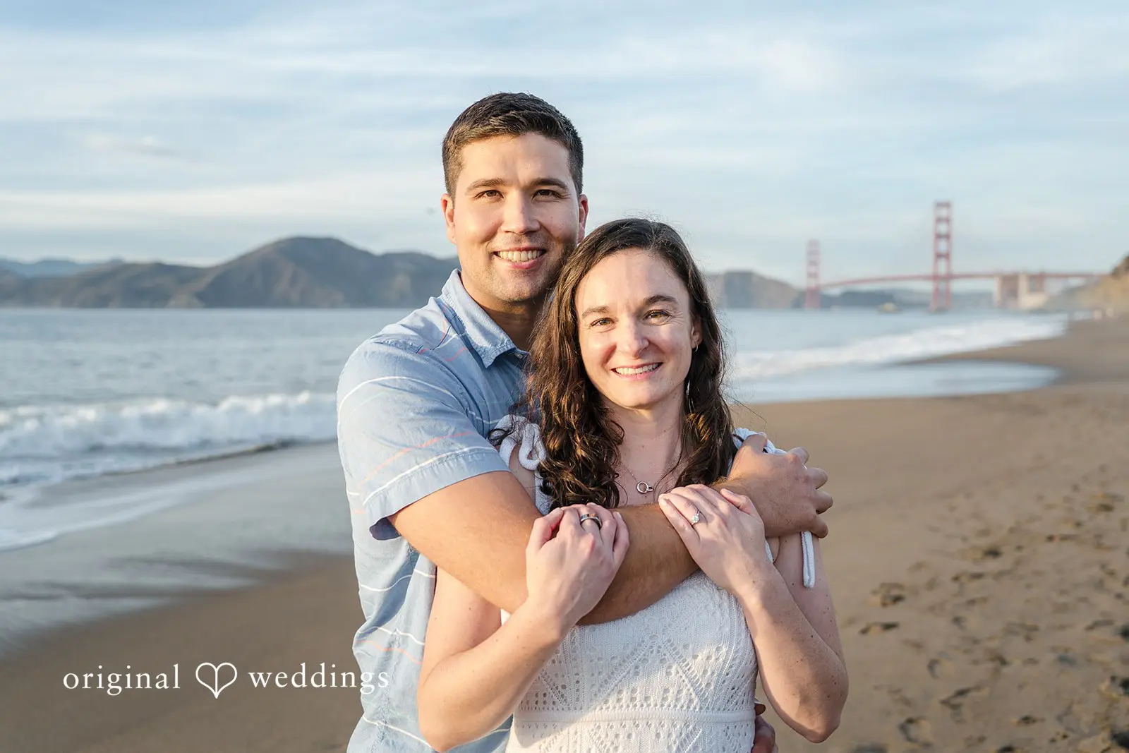 Daniel + Karen A close shot of the couple by the beach