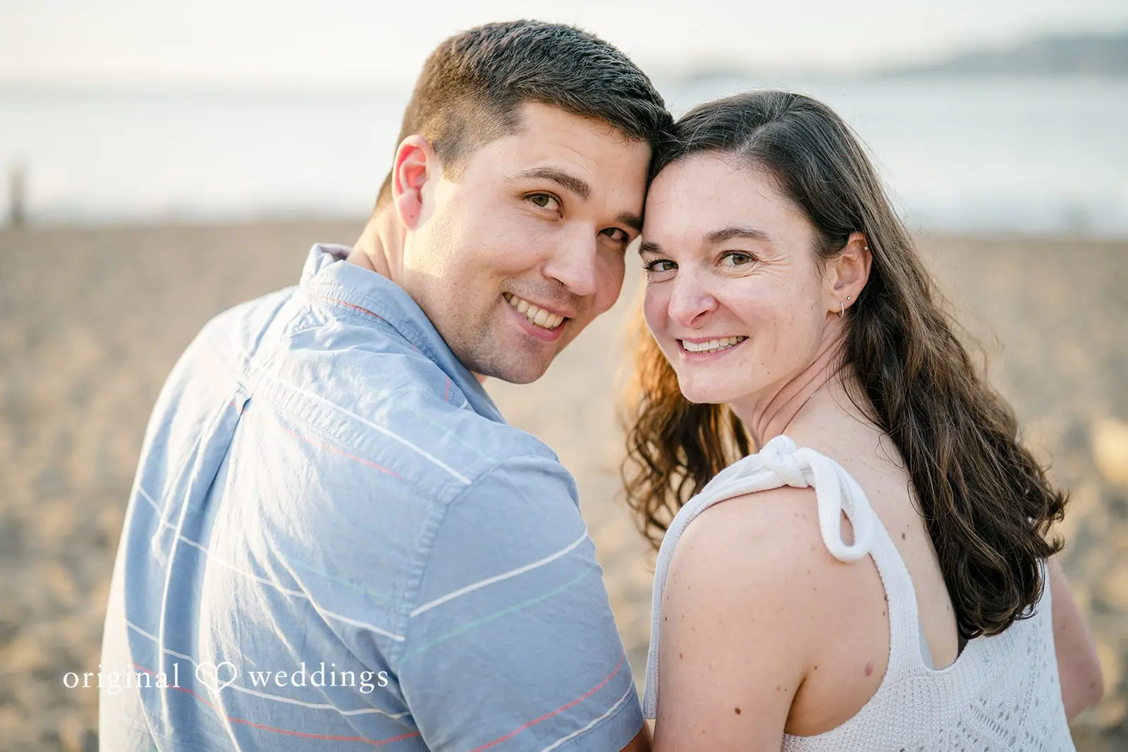 Daniel + Karen A pretty photo of the couple at Baker Beach