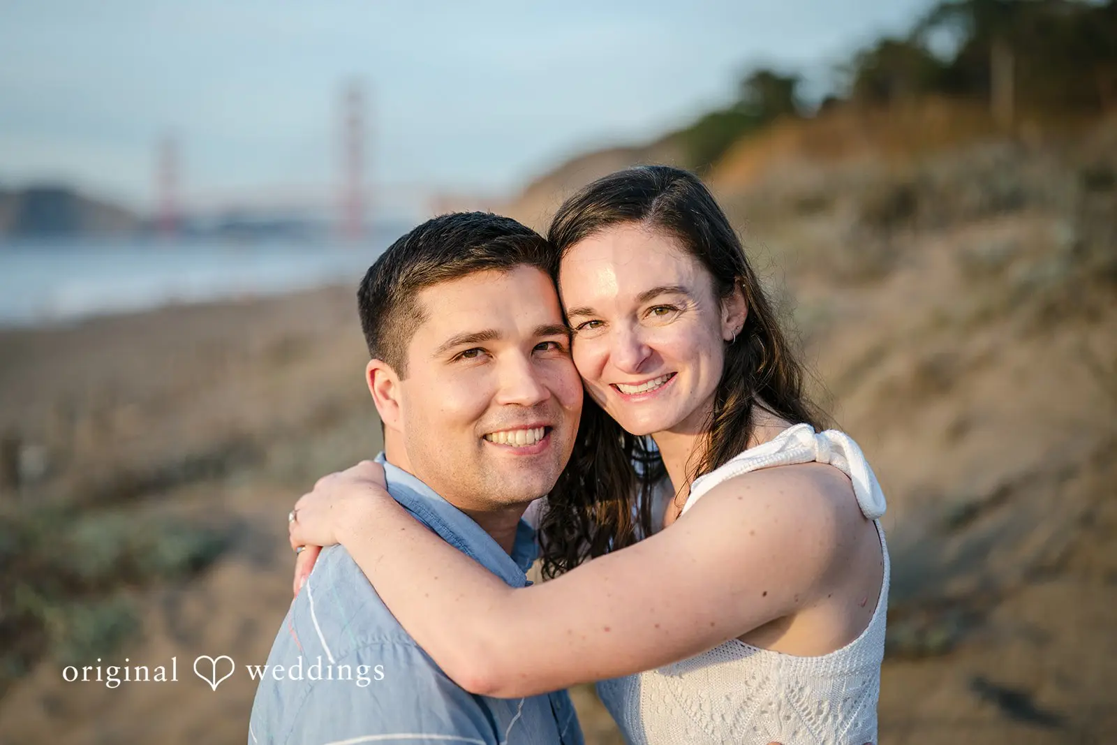 Daniel + Karen A romantic portrait of the couple at Baker Beach