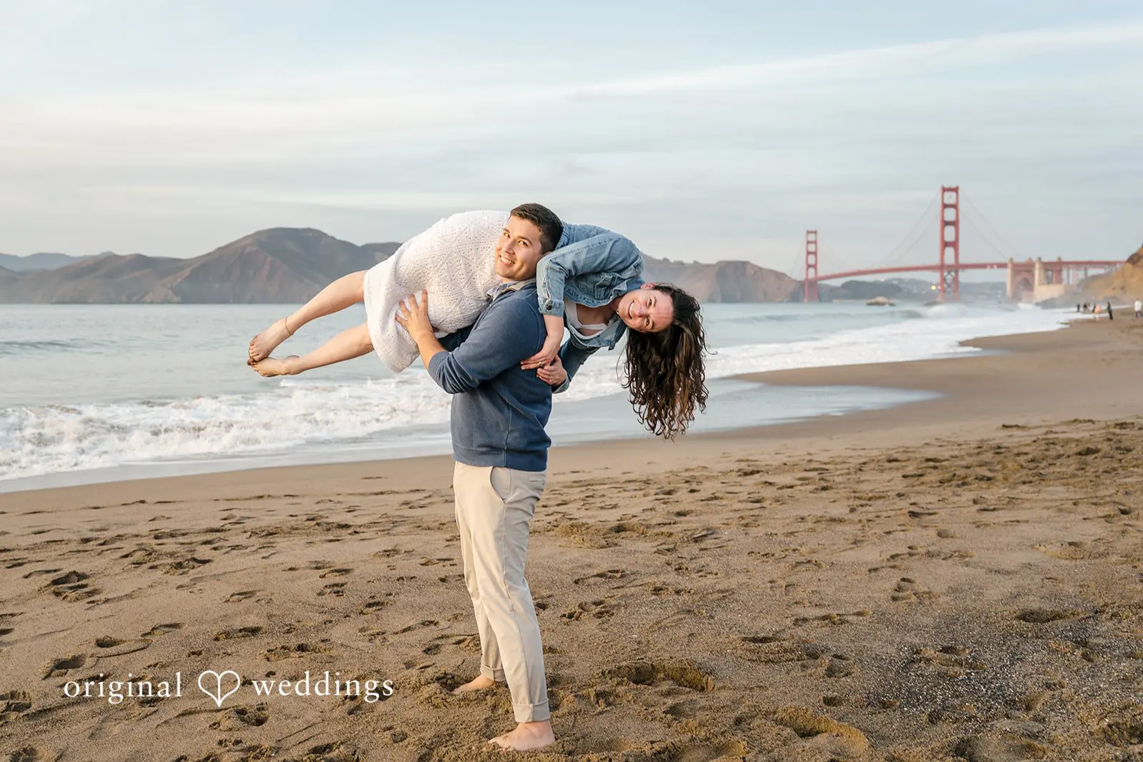 Daniel + Karen A fun portrait of the couple at Baker Beach