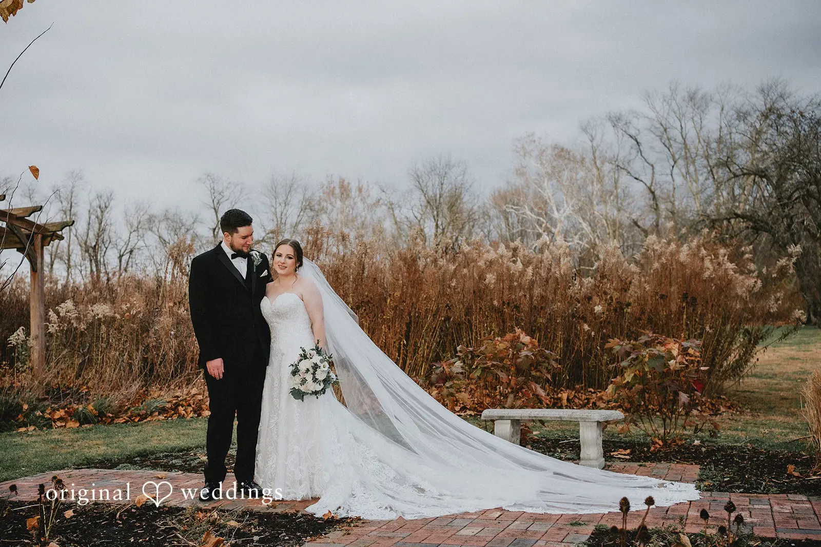 Stephanie + Zachary A beautiful portrait of the bride and groom after the wedding ceremony