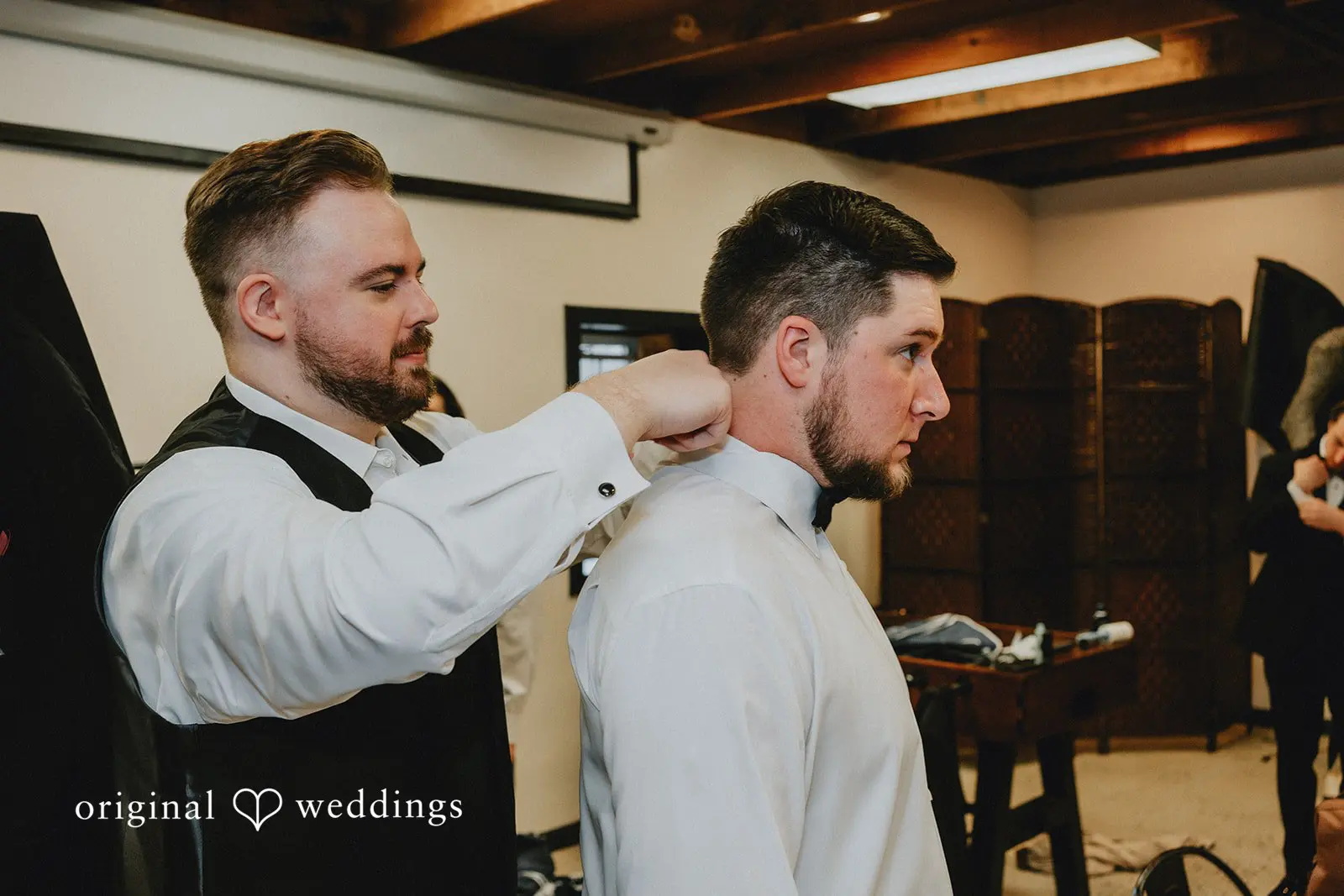 Stephanie + Zachary The getting-ready moment of the groom