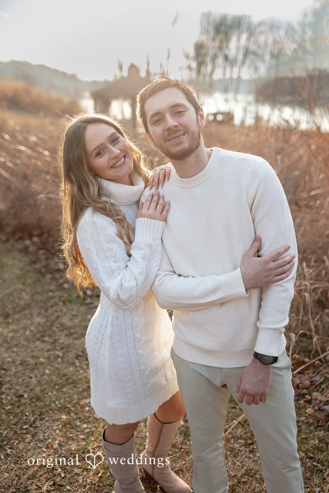Rosemary + James Our Washington DC wedding photographer captured a stunning portrait of the happy couple at Black Hill Regional Park