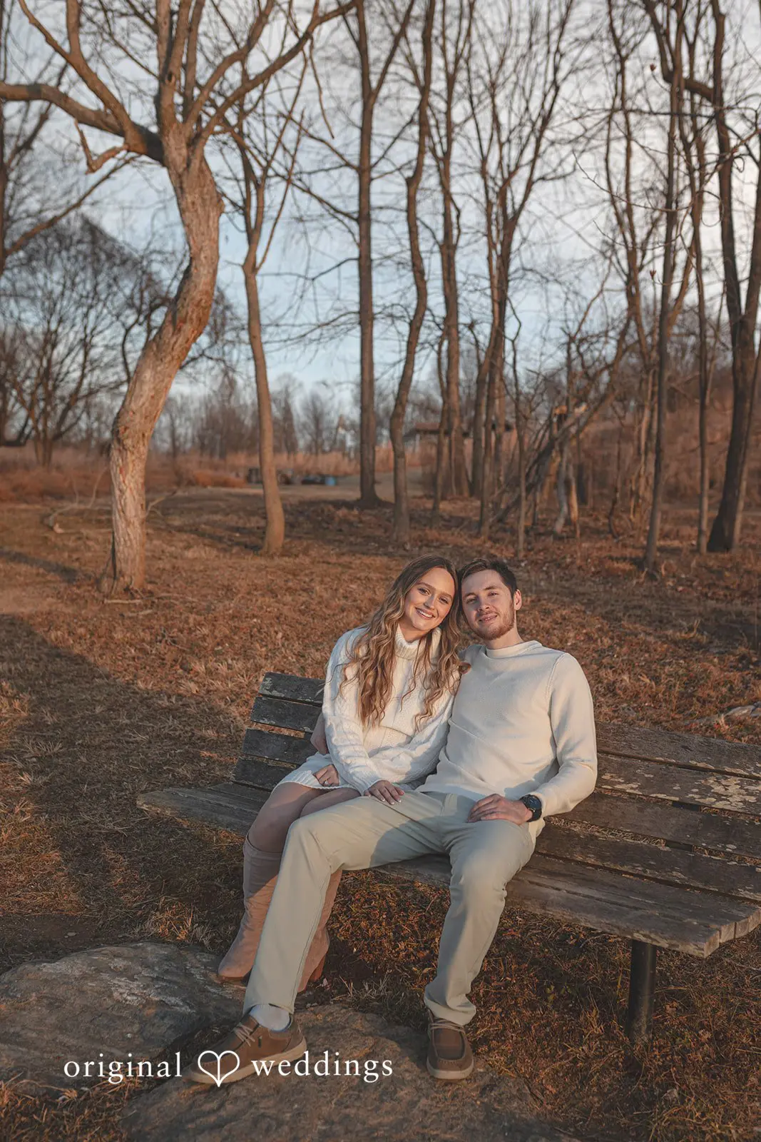 Rosemary + James A beautiful portrait of the couple seated in the field at Black Hill Regional Park