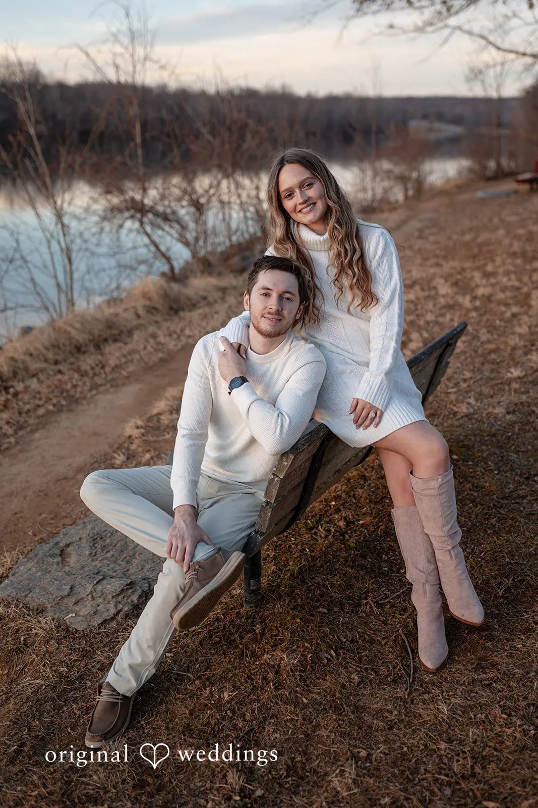 Rosemary + James A portrait of the couple by the lakeside