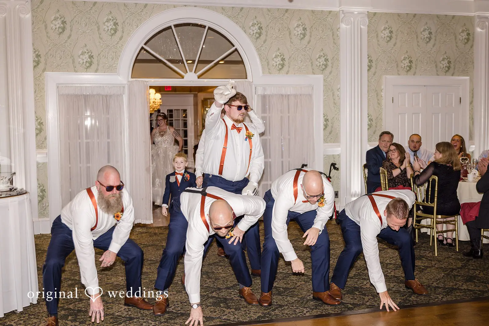Portrait of the groomsmen having fun time