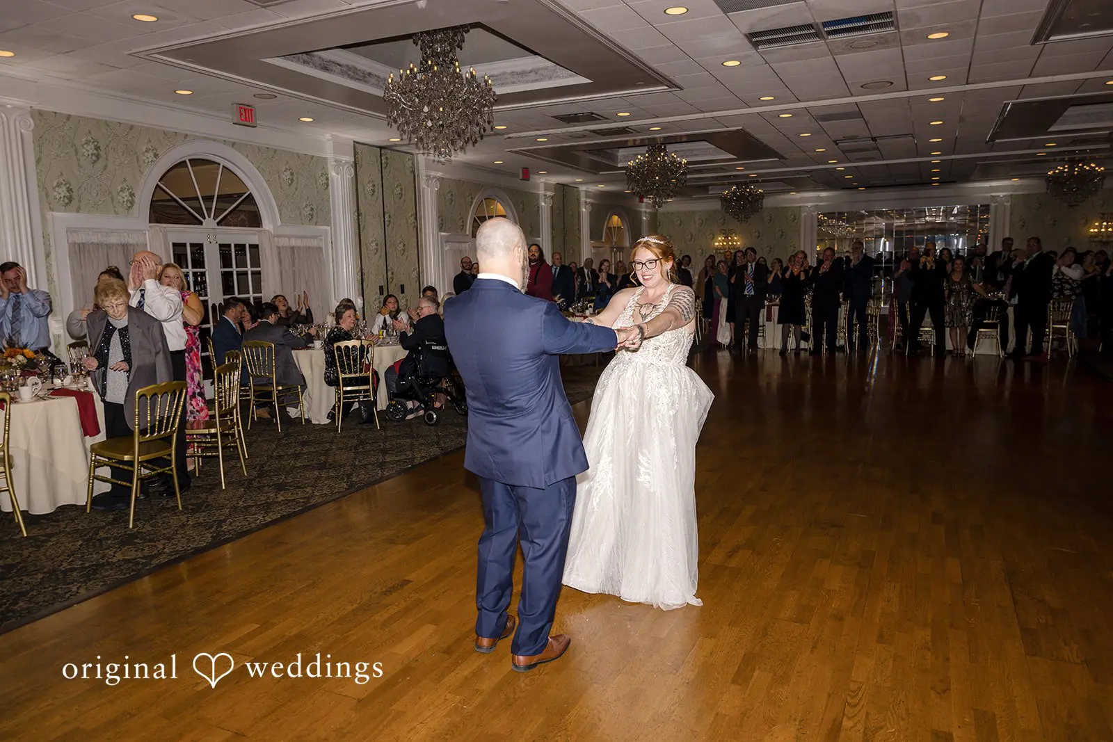 Dance time for the bride and groom at the Buck Hotel's wedding reception