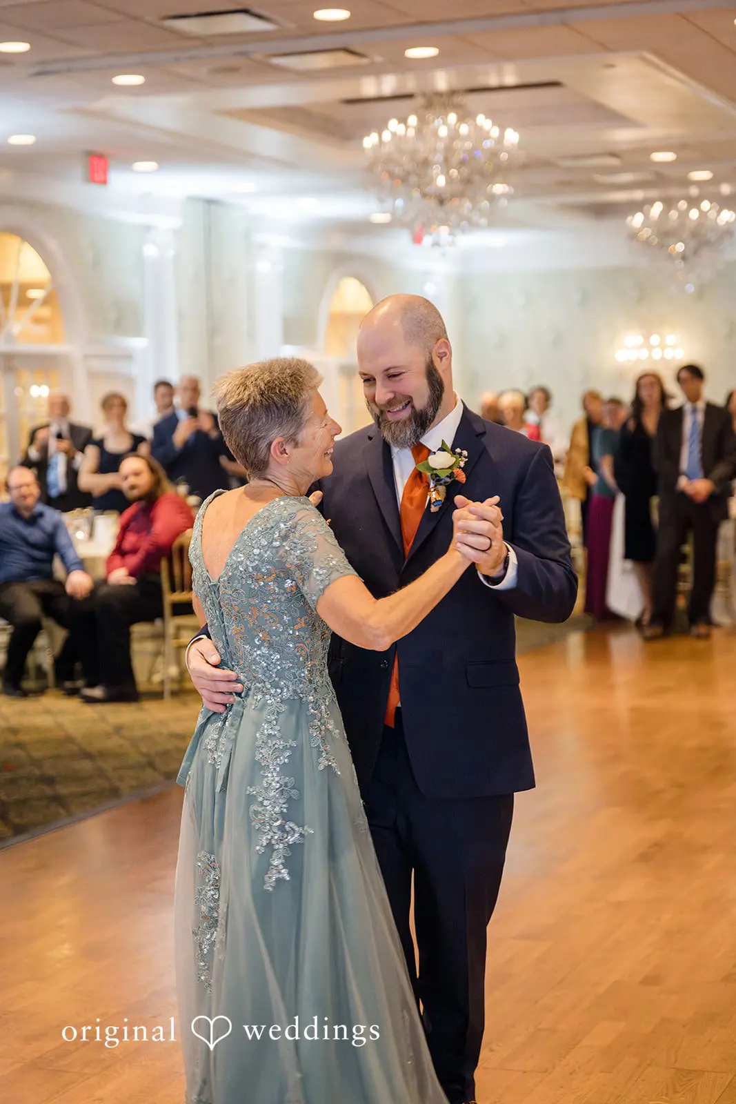 The groom dances with his mother at the Buck Hotel's wedding reception