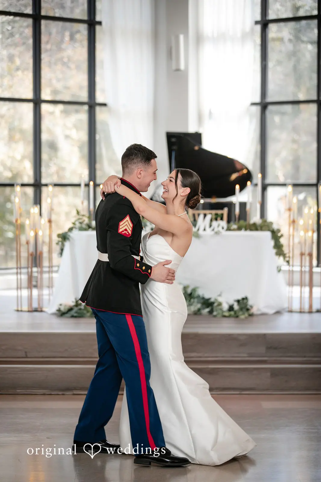 A romantic dance picture of couple at Canterbury Hall Tampa