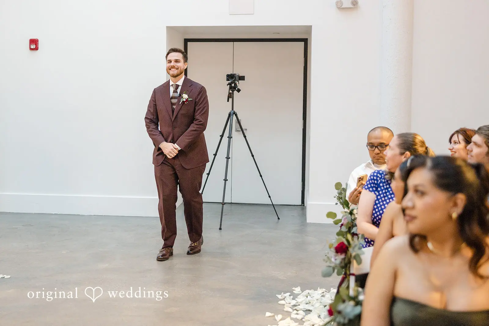 The groom's entrance at the wedding ceremony