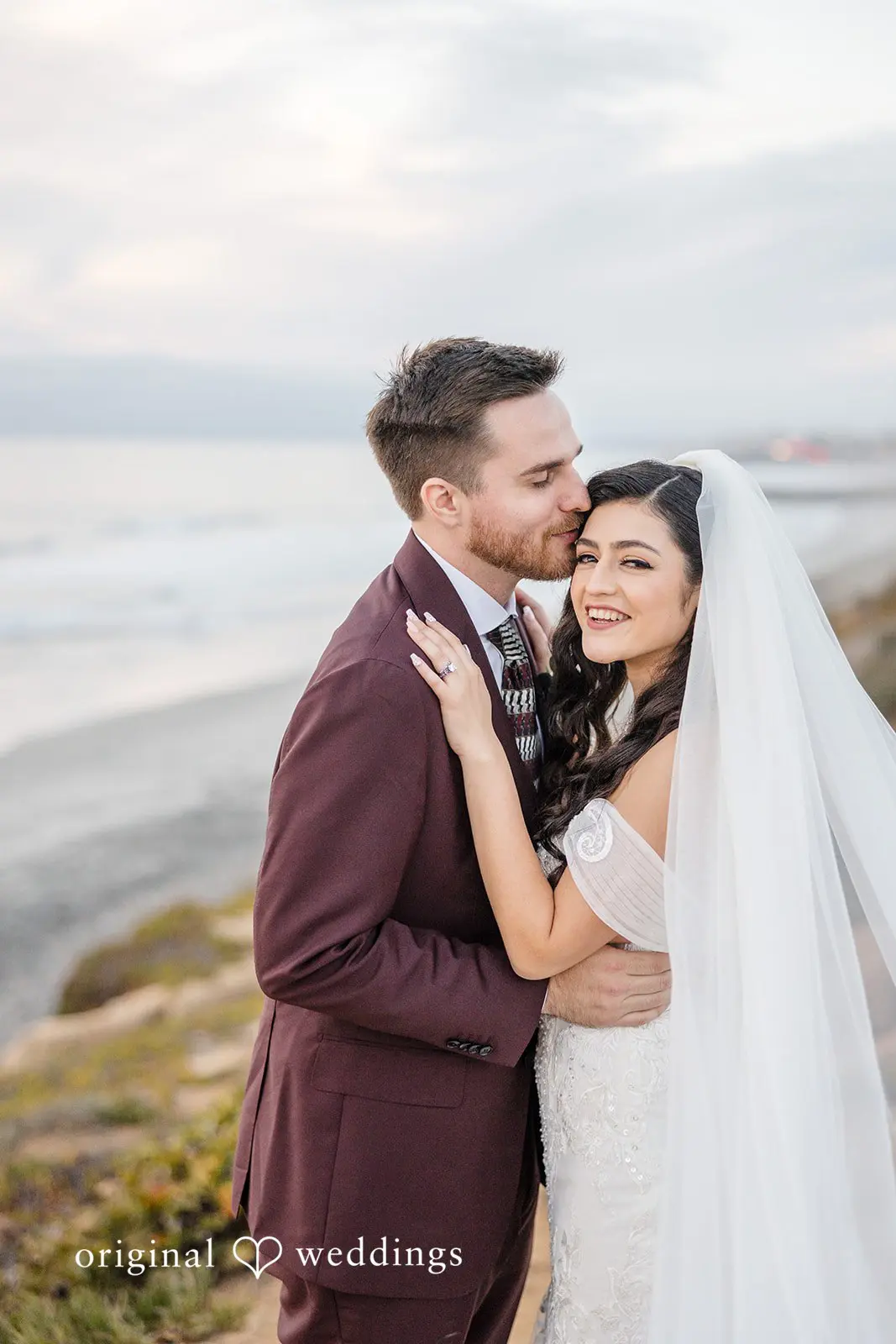 A romantic portrait of the couple