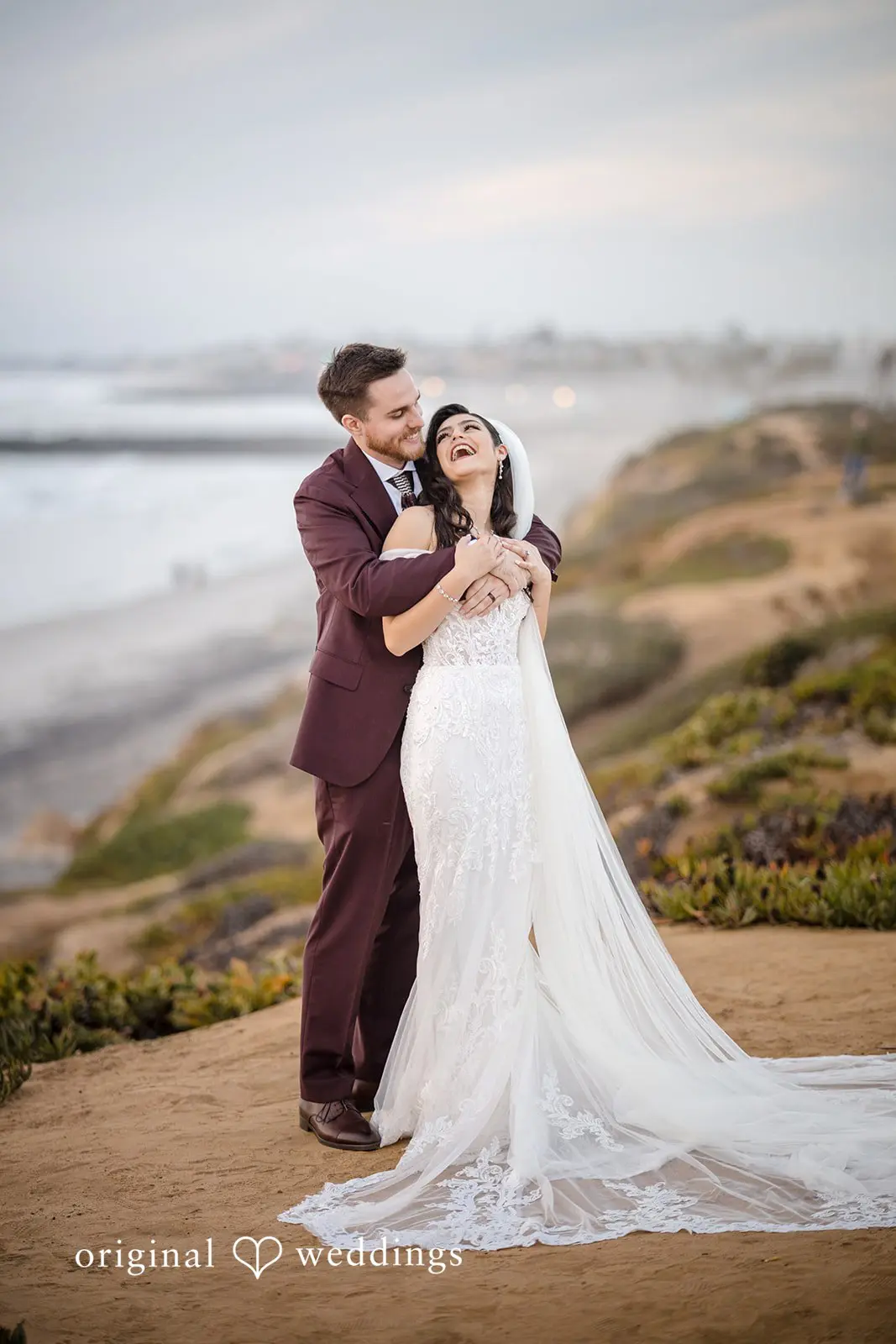 A happy couple after their wedding ceremony