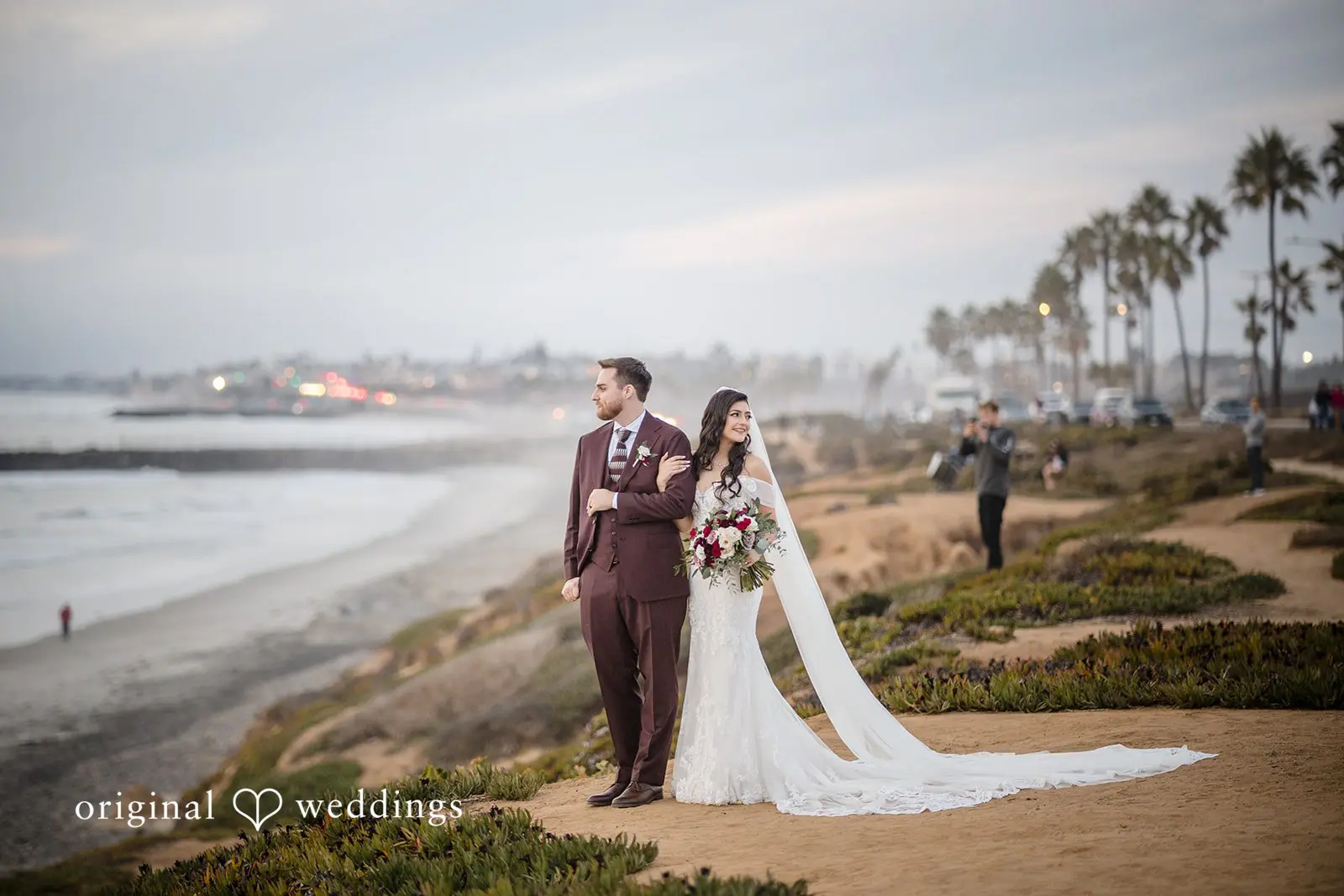 A look-away photo of the couple