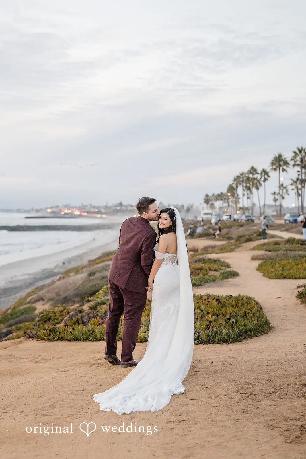 A romantic portrait of the couple before their wedding ceremony
