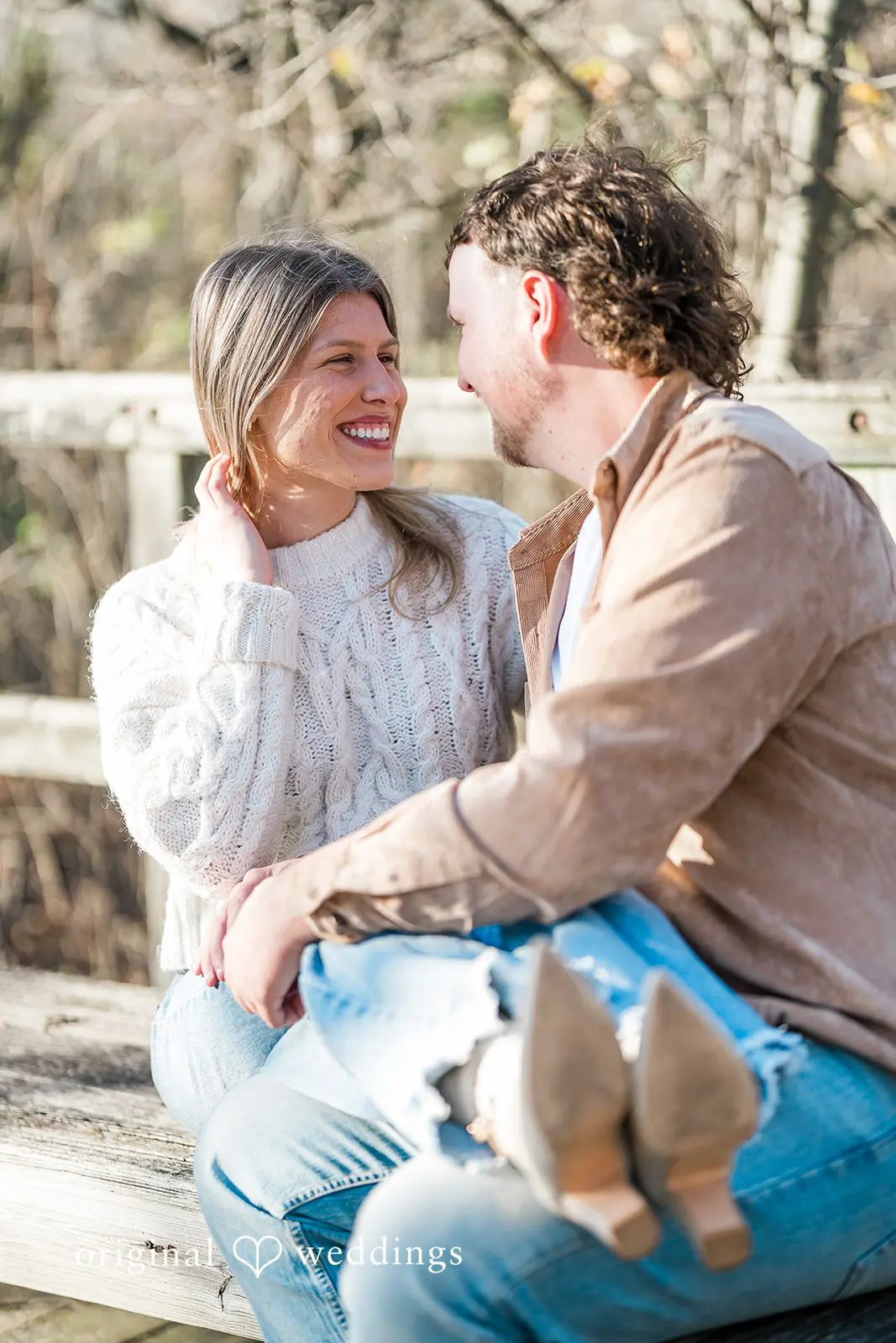 A romantic portrait of the couple that shows their deep connection