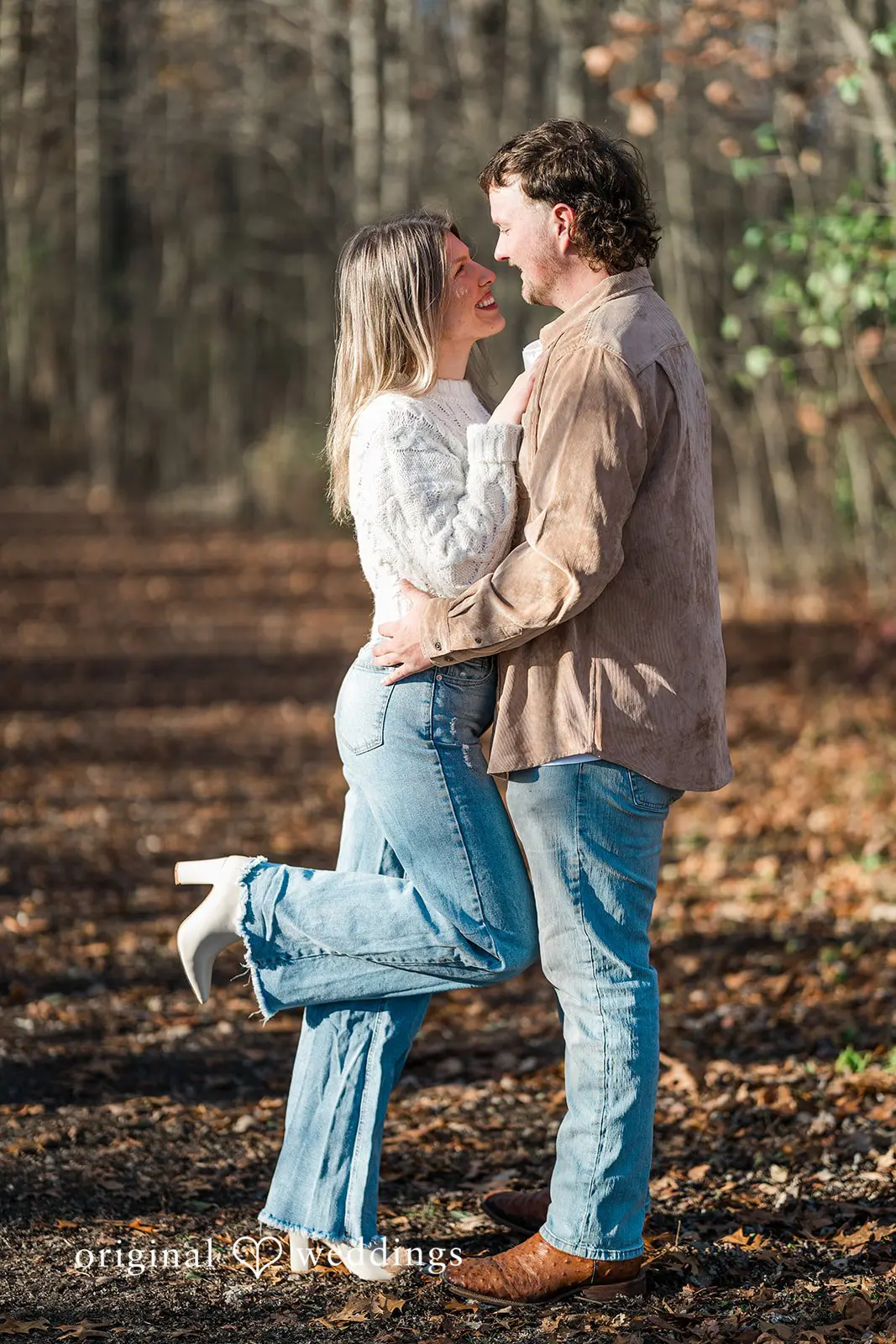 A romantic portrait of the couple at Crosswind Marshes that shows their deep connection