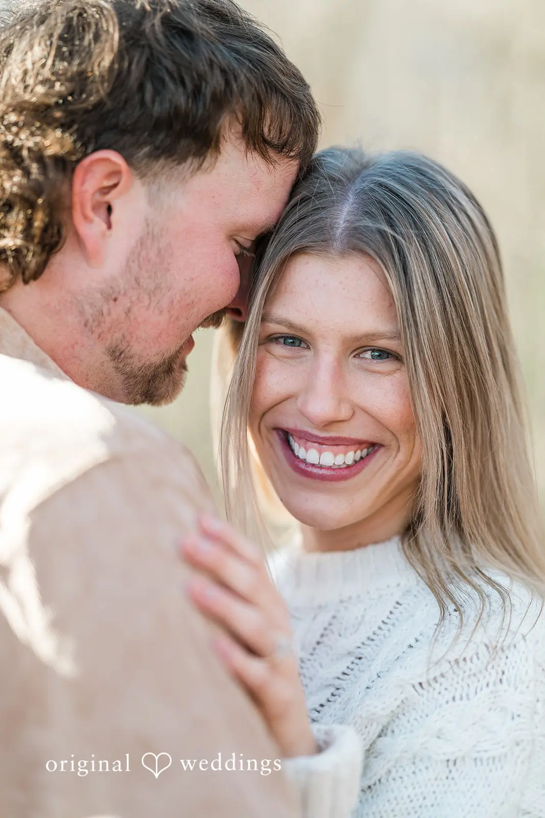 A happy and romantic portrait of the couple at Crosswind Marshes