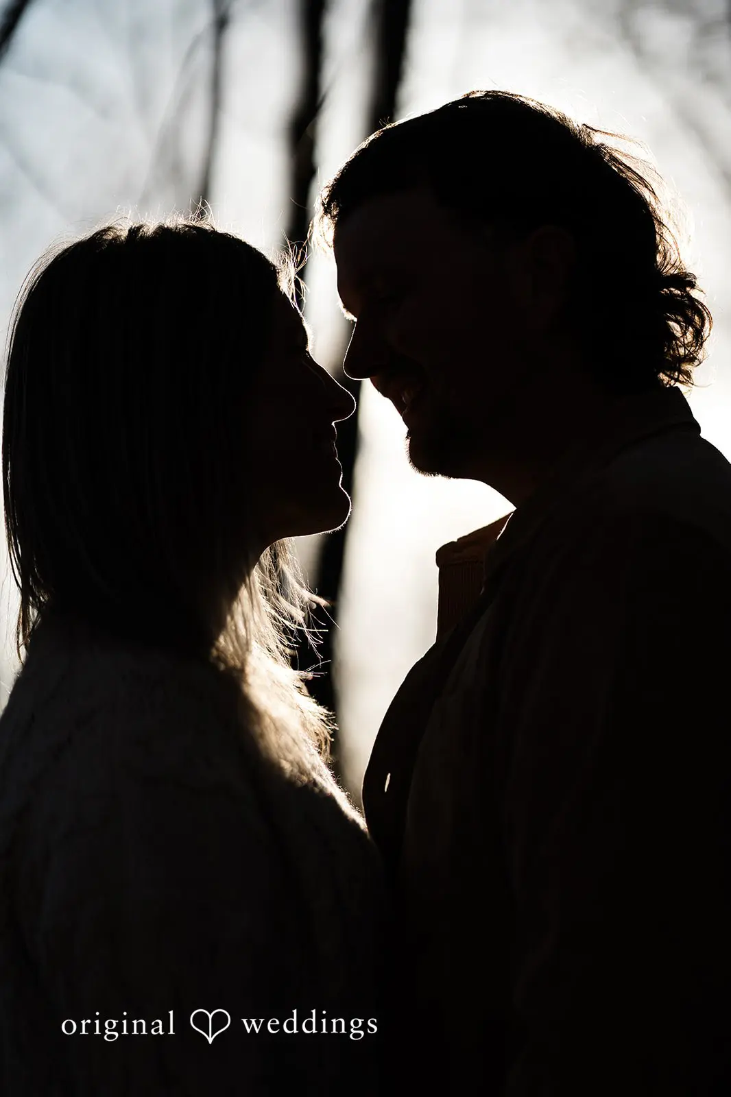 A heart-to-heart portrait of the couple