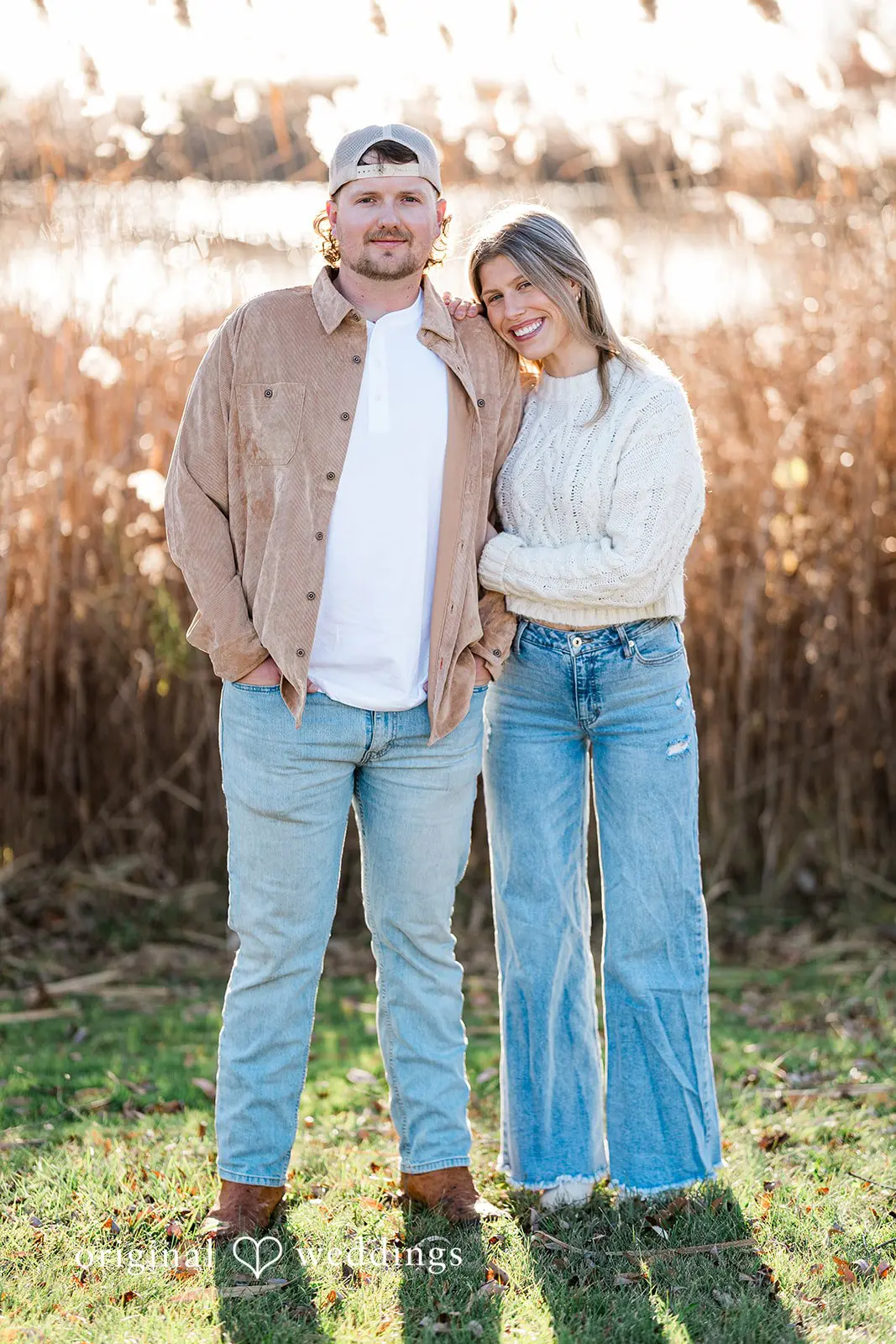 Our Detroit wedding photographer captured a beautiful portrait of the couple at Crosswind Marshes