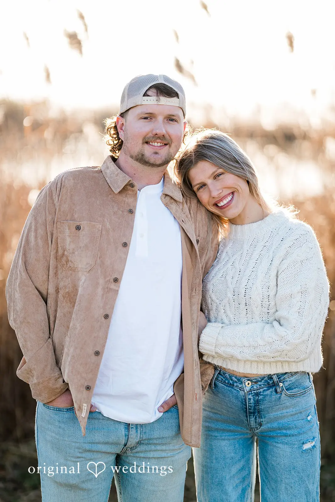 A happy portrait of the couple at Crosswind Marshes