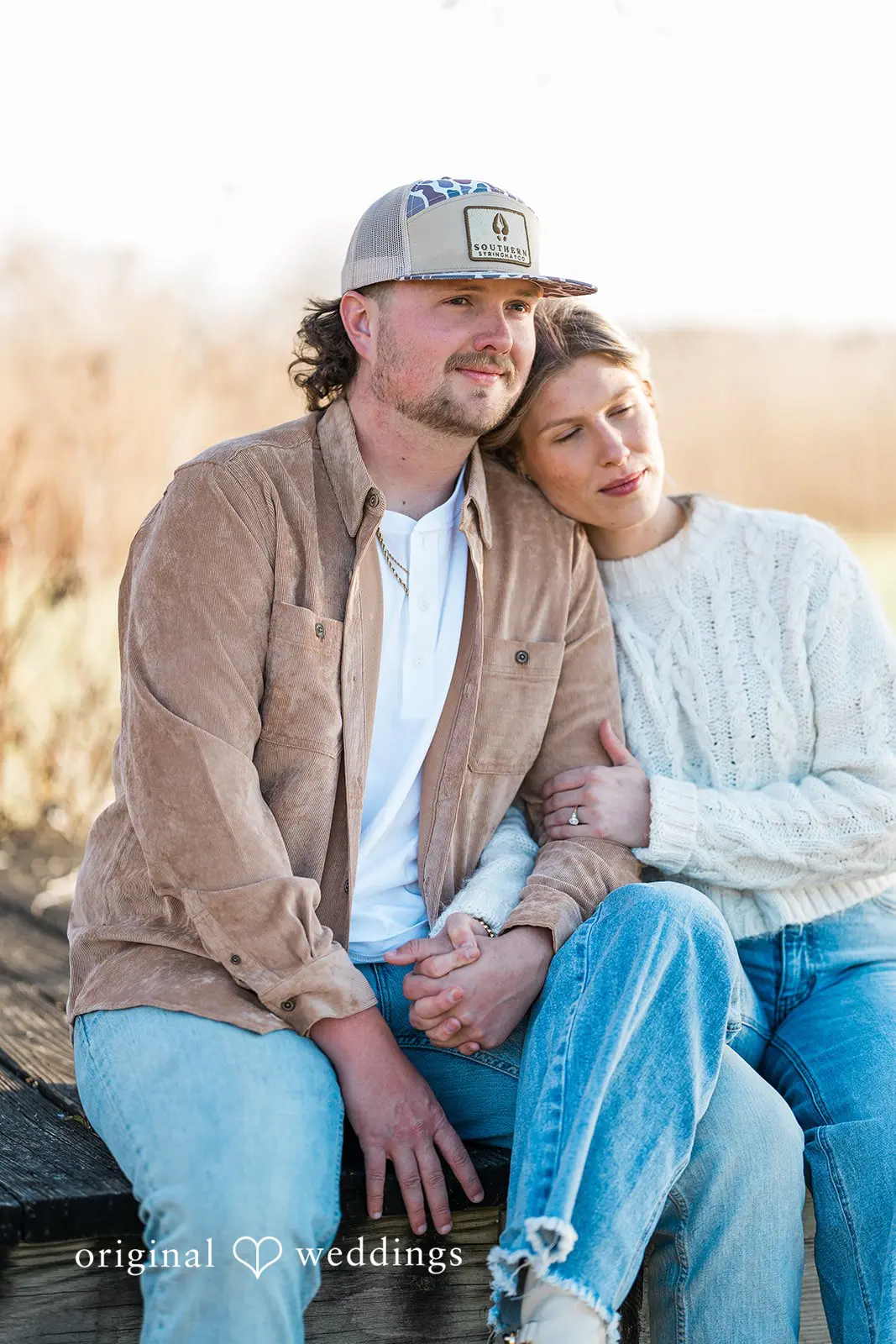 A romantic portrait of the couple that shows their deep connection