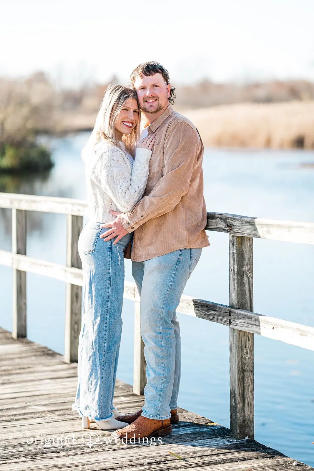 A beautiful portrait of the couple on the trails of Crosswind Marshes