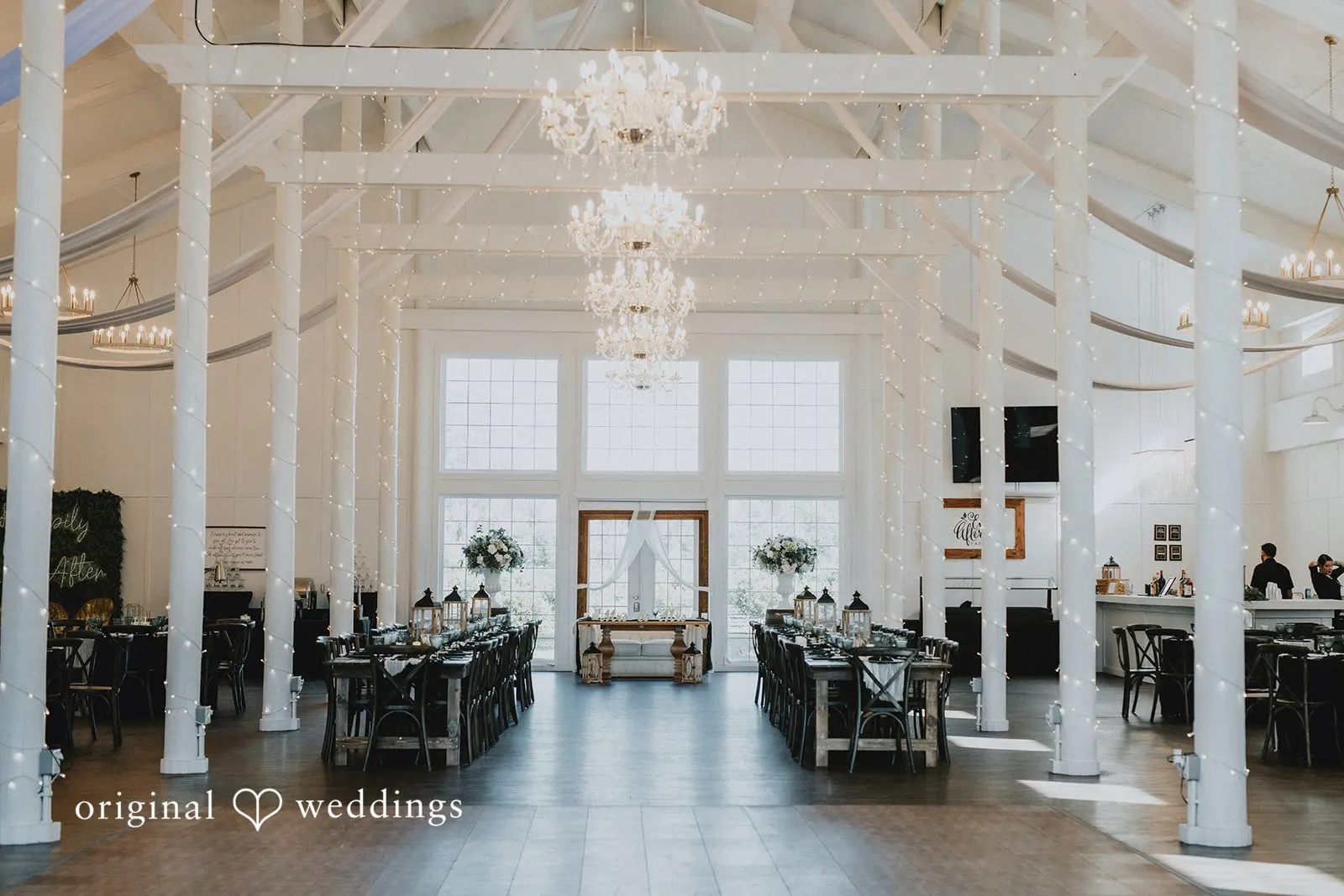 Marisa + Jessica The wedding reception space at Ever After Farms Citrus