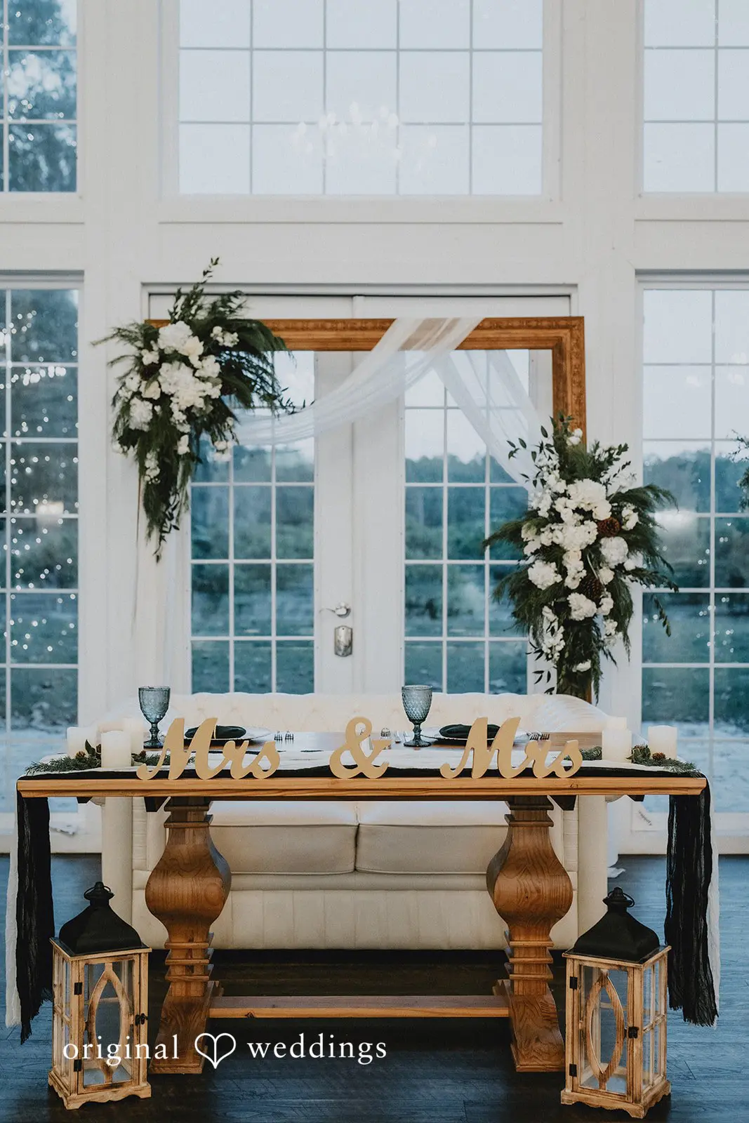 Marisa + Jessica Our Orlando wedding photographers captured a beautifully decorated reception space at Ever After Farms Citrus